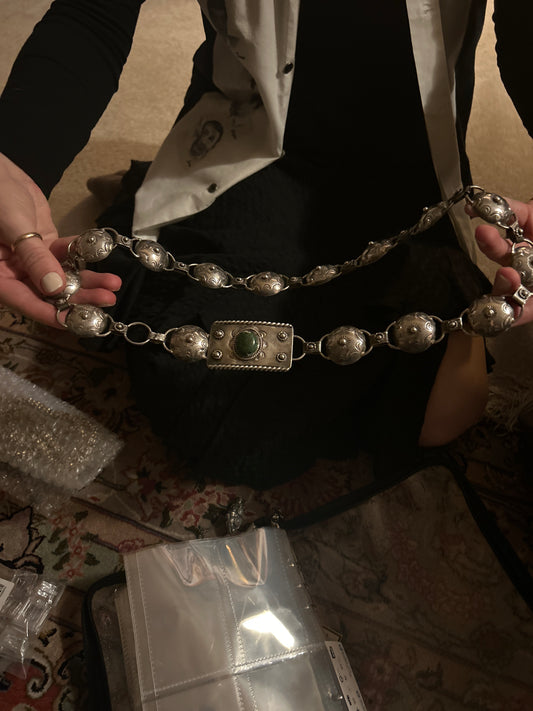 CG sterling silver chain belt