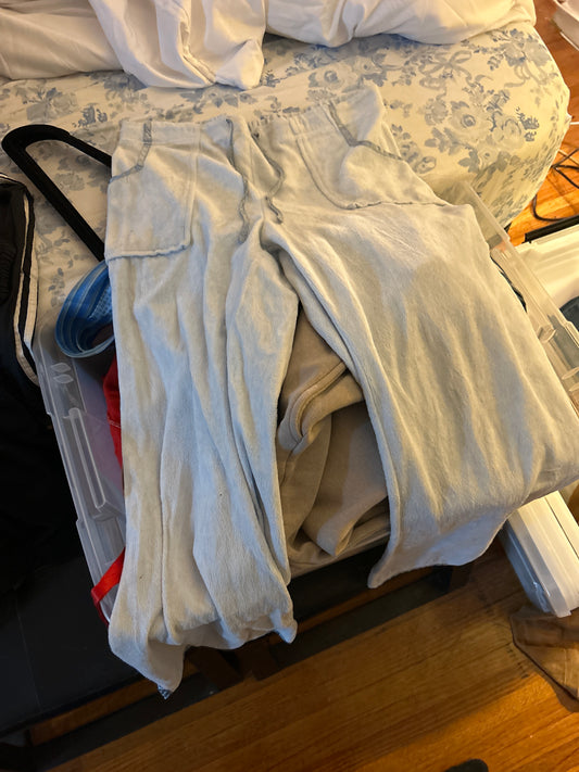 Baby blue velour sweatpants