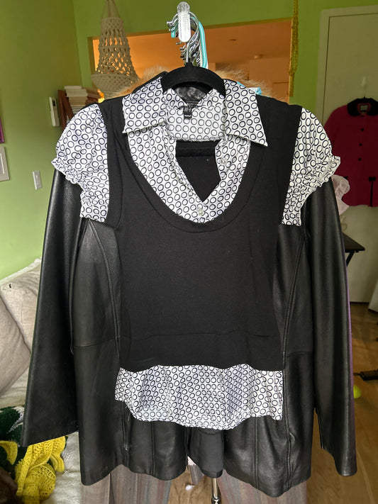Sweater vest circular blouse