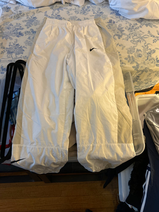 White Nike track pants