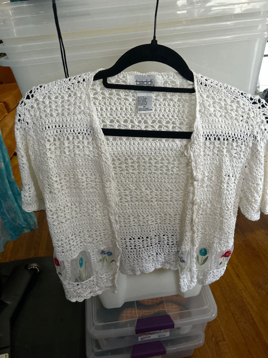 White crochet cardigan
