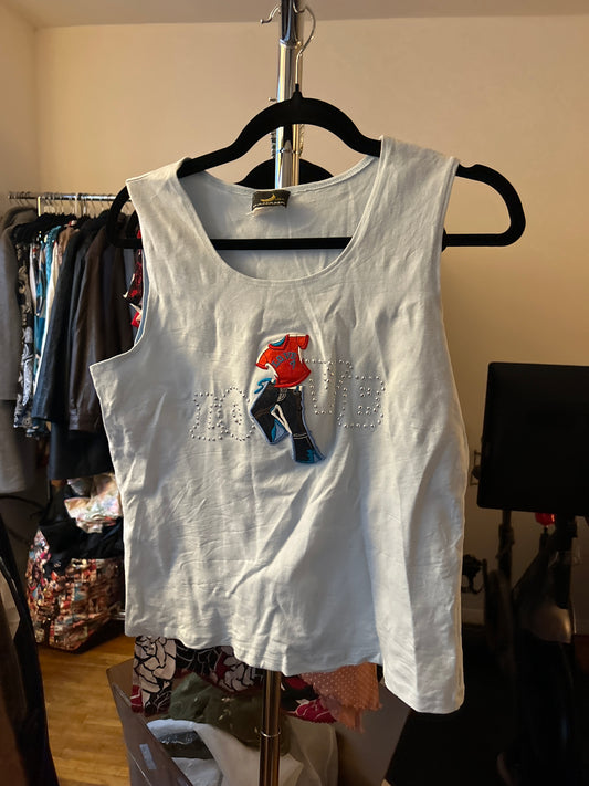 Blue love tank top