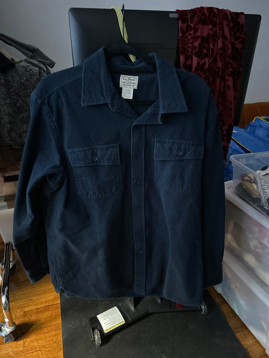 LL Bean blue button up