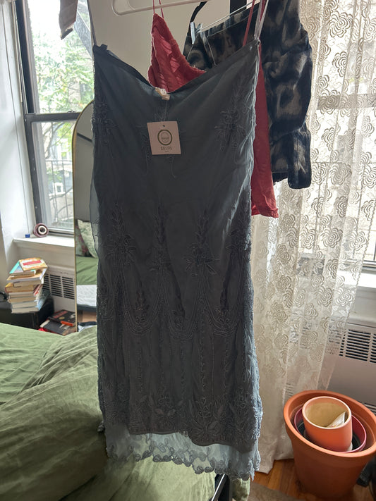 Beaded silk skirt