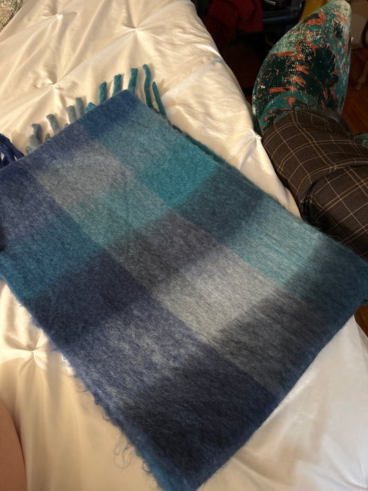 Blue acne style scarf