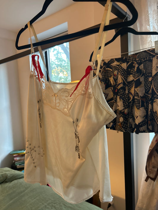 Upcycled cami bat grrl