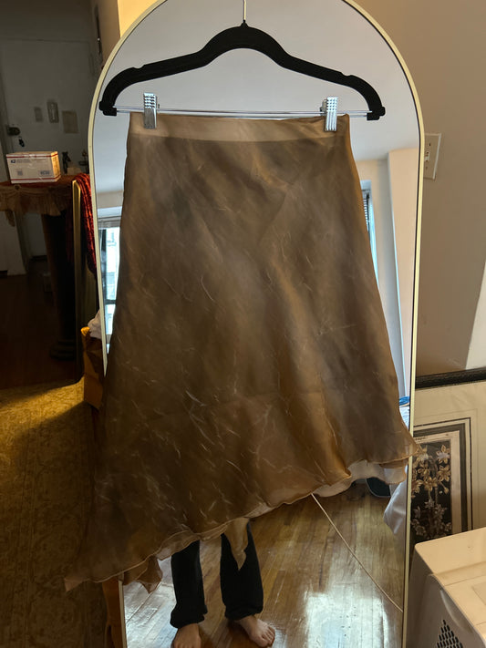 Asymmetric crinkle skirt