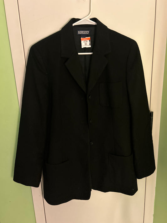 Lands End black wool/cashmere coat
