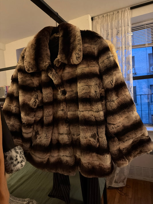 Striped chinchilla jacket JM 35