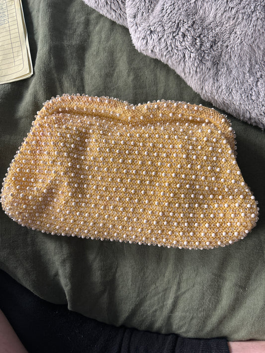 Yellow beaded clutch JM 290
