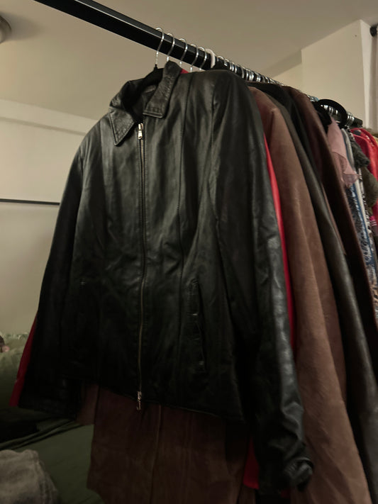 Italian black leather jacket