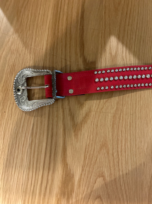Red studded belt