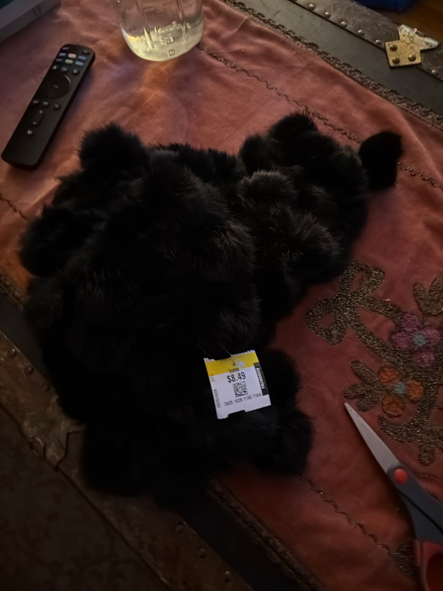 Black rabbit fur scarf