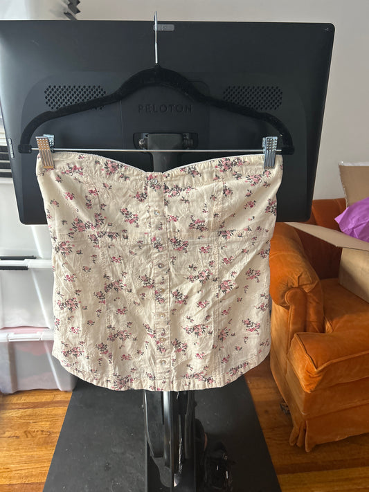 Floral eyelet tube top