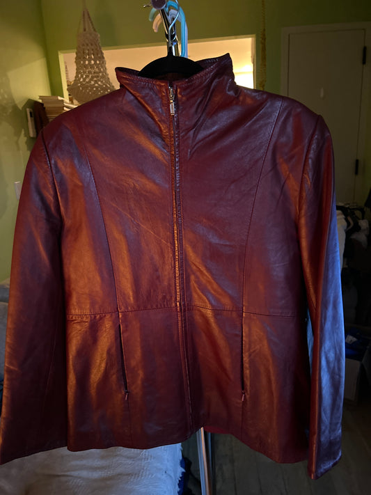Red leather jacket