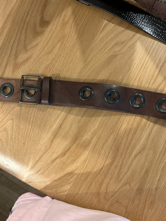 Leather belt with holes