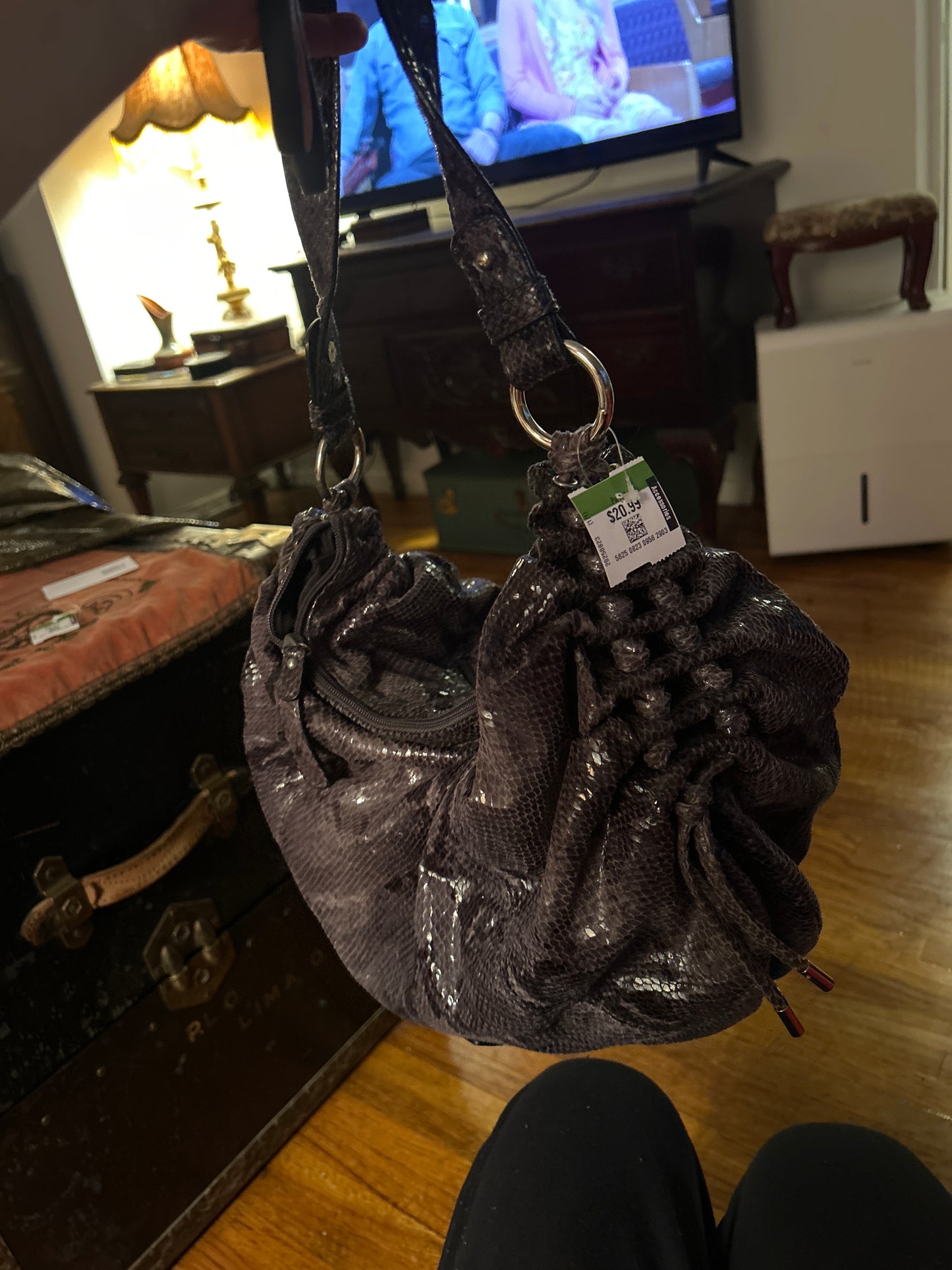 Snake print bag