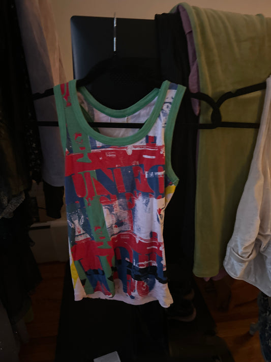 Graphic ringer tank top