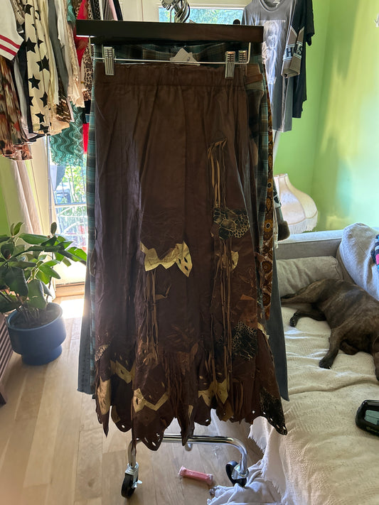 Brown suede skirt