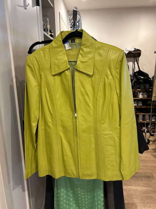 Lime green leather jacket