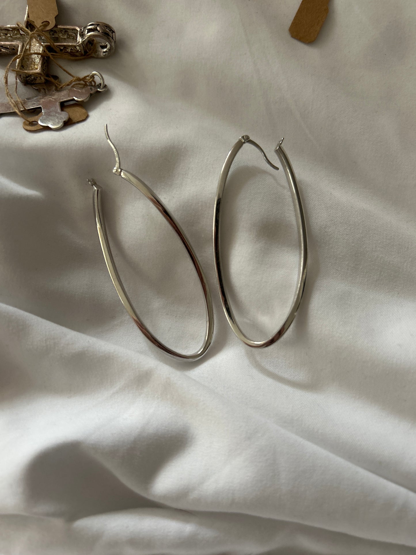 Sterling silver Twisty hoop earrings