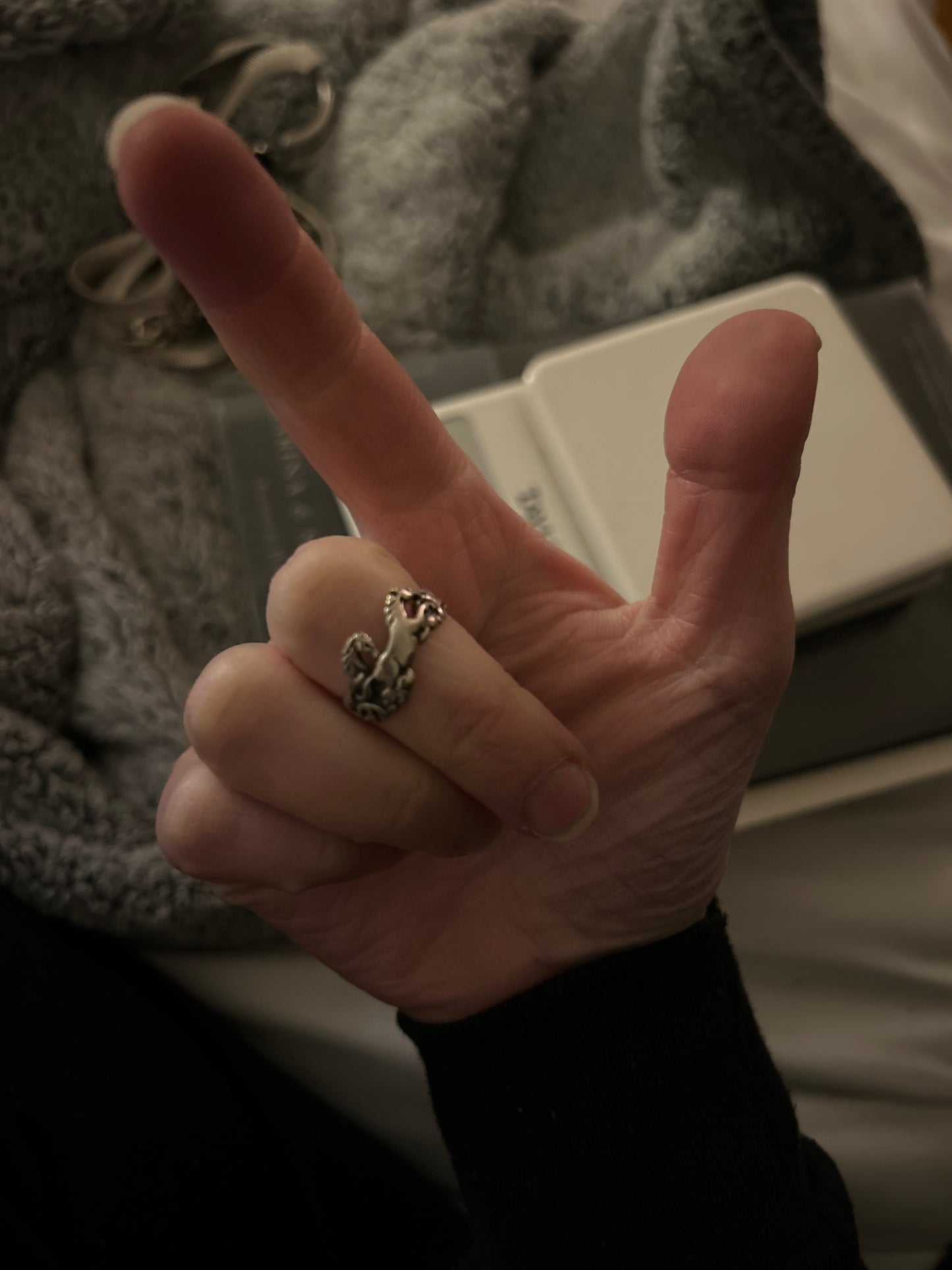 Sterling silver horse running ring