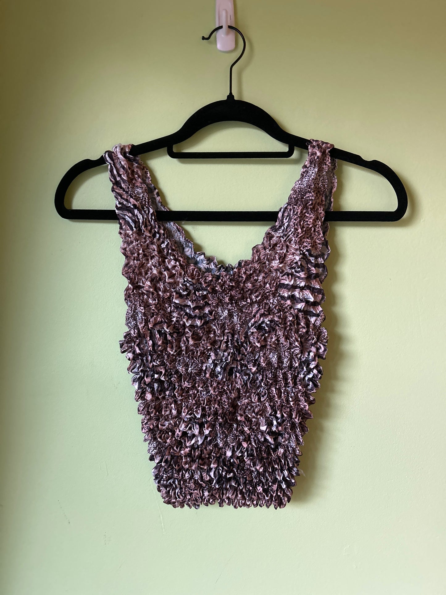 scrunchie animal print tank top