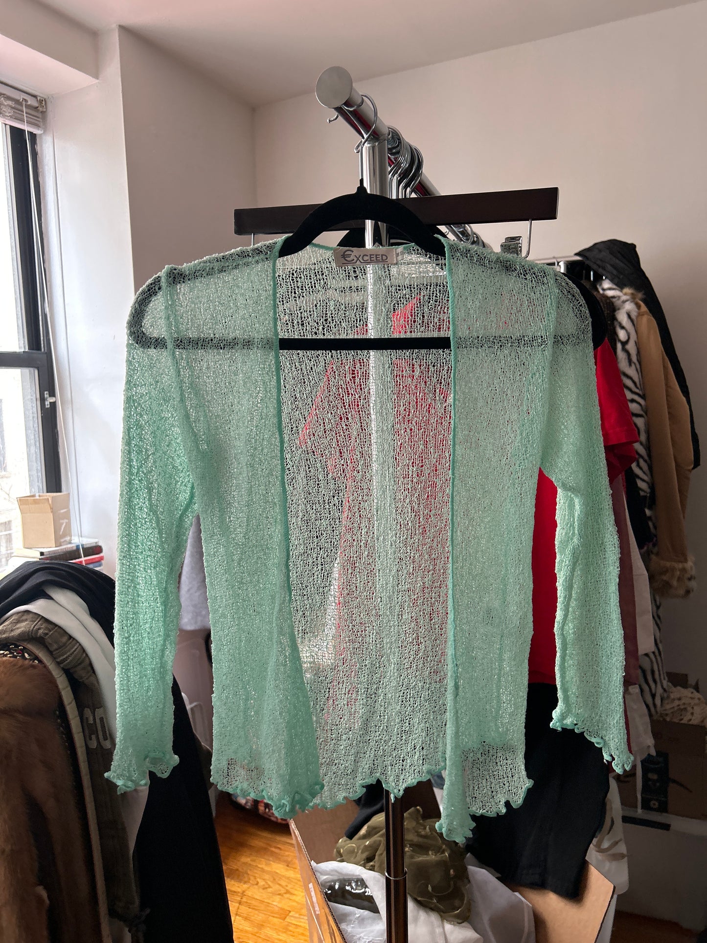Teal mesh cover-up