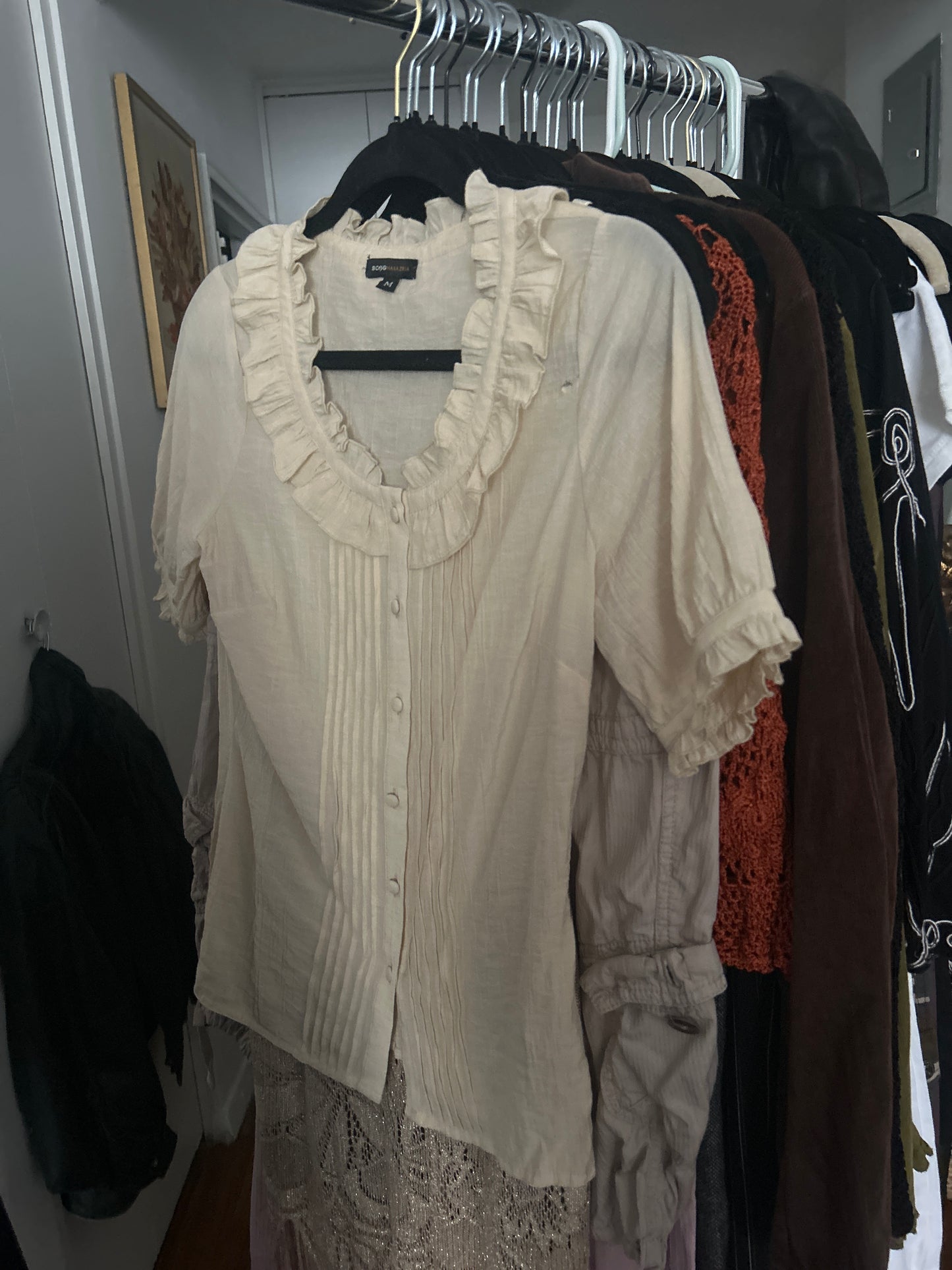 BCBG ruffled top