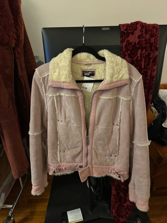 Pink suede jacket