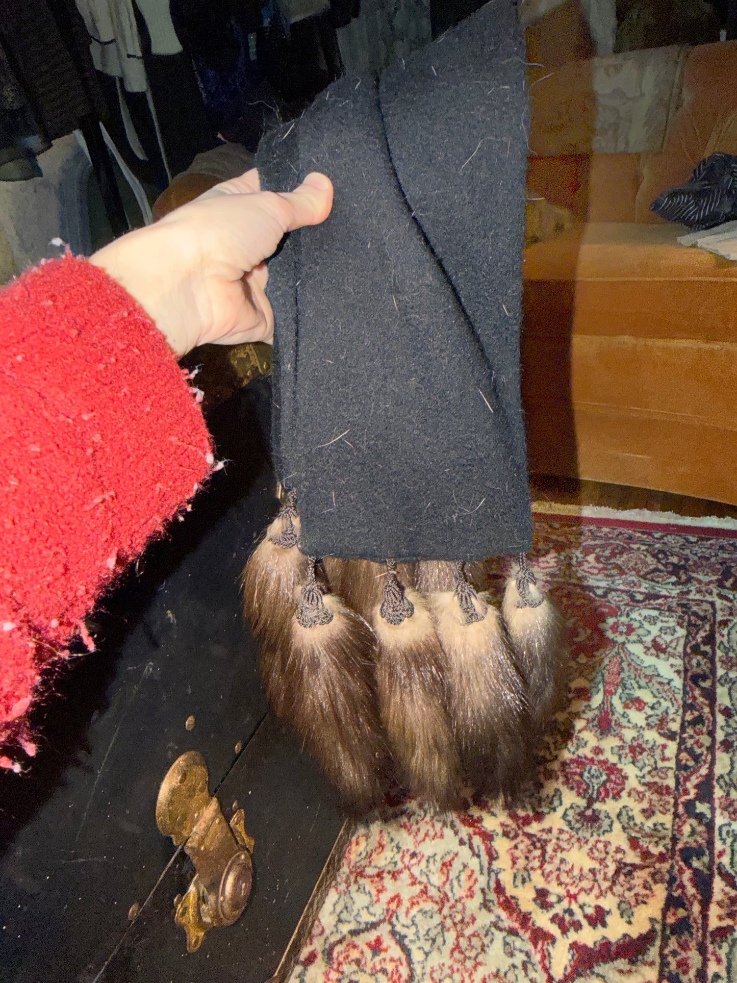 Black scarf with tails JM 37