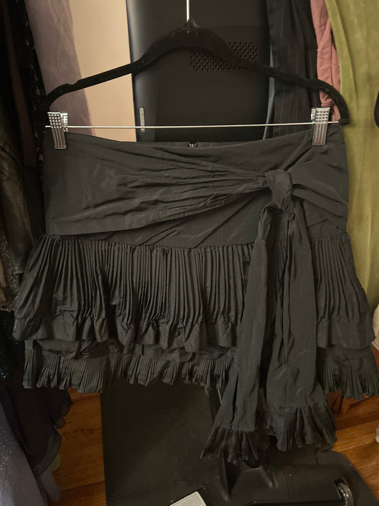 Pinko black pleated skirt with tie