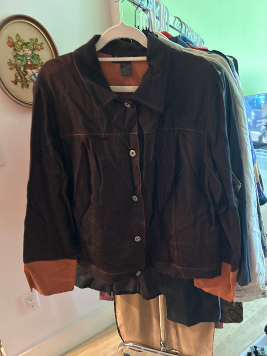 Ashley Stewart dark orange shacket