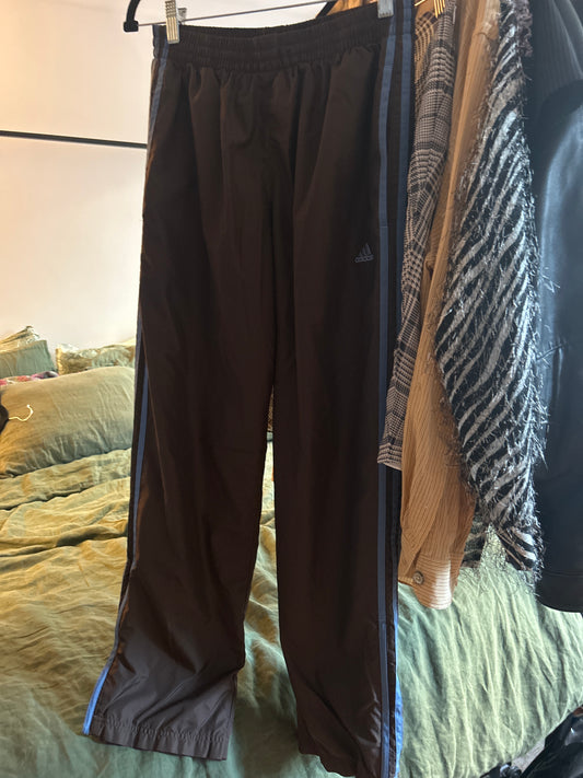 Brown adidas track pants