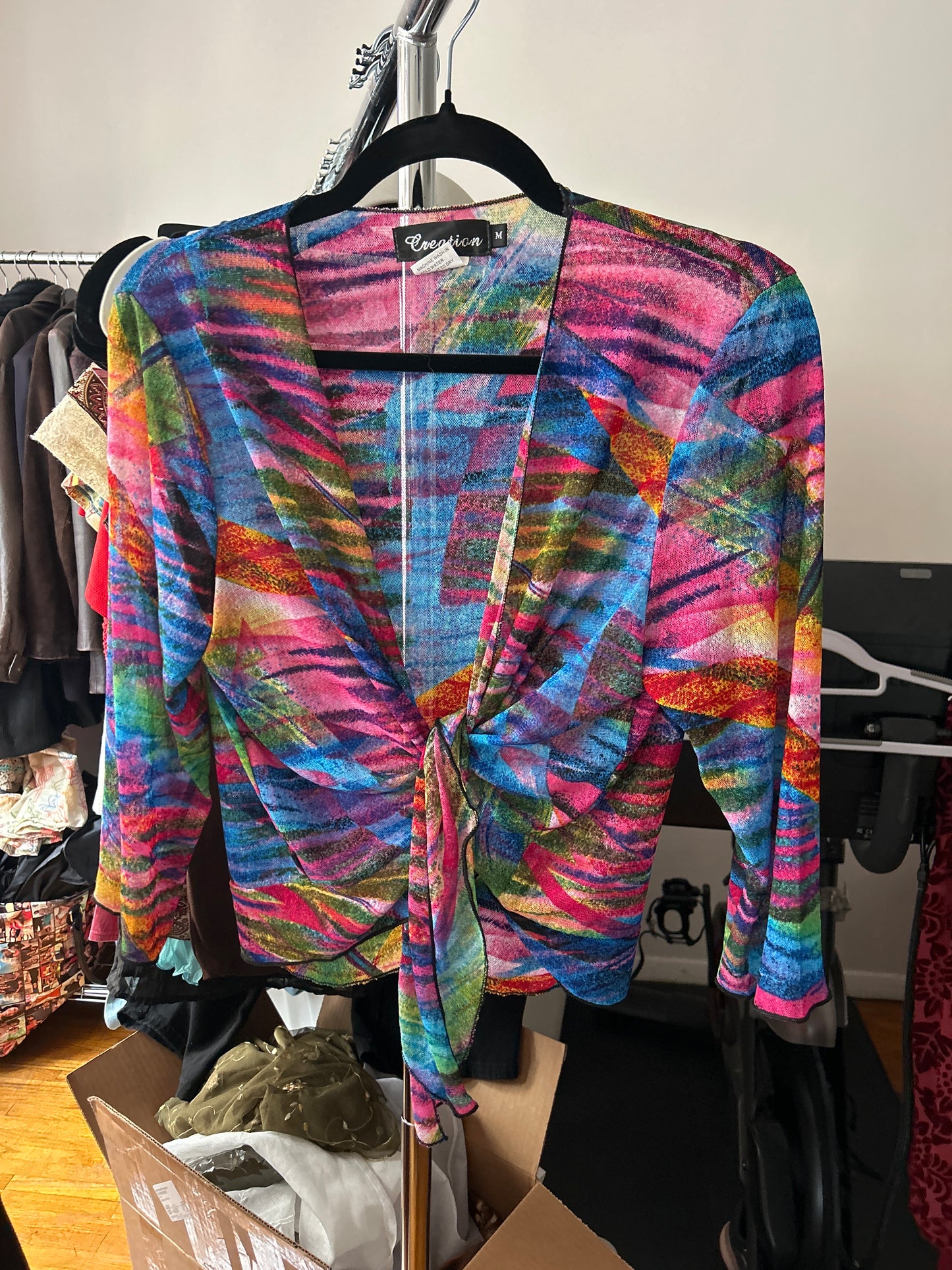 Creation rainbow cover-up top