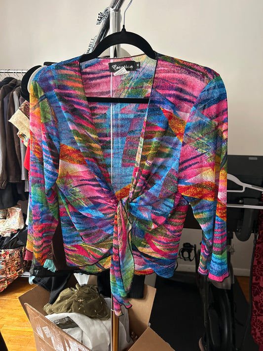 Creation rainbow cover-up top