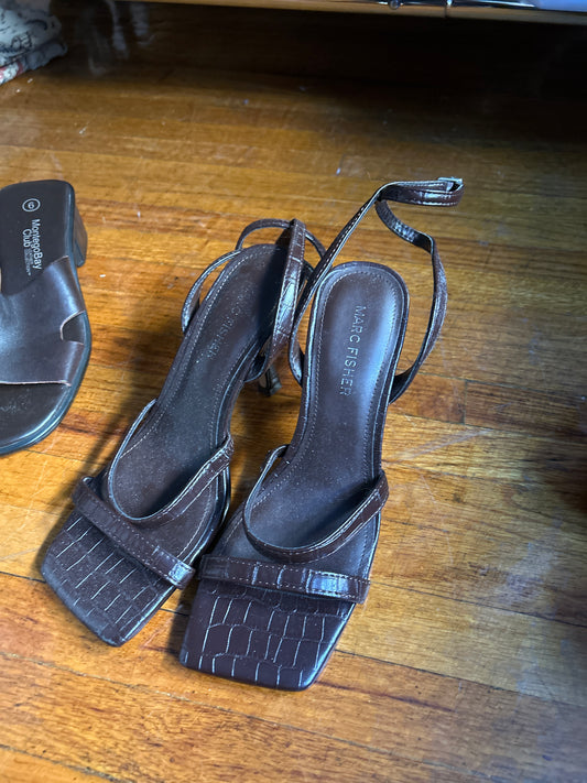 Marc fisher brown croc heels