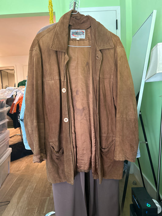 Brown soft suede jacket