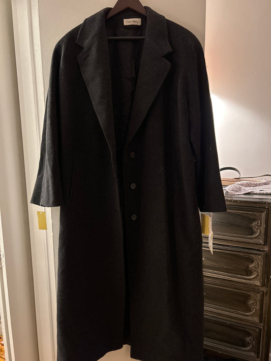 Vintage Calvin Klein black wool coat