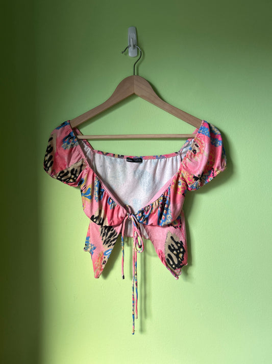Vintage Bershka Abstract Print Top