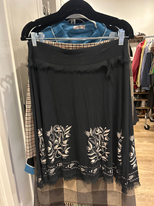 Black skirt raw hem