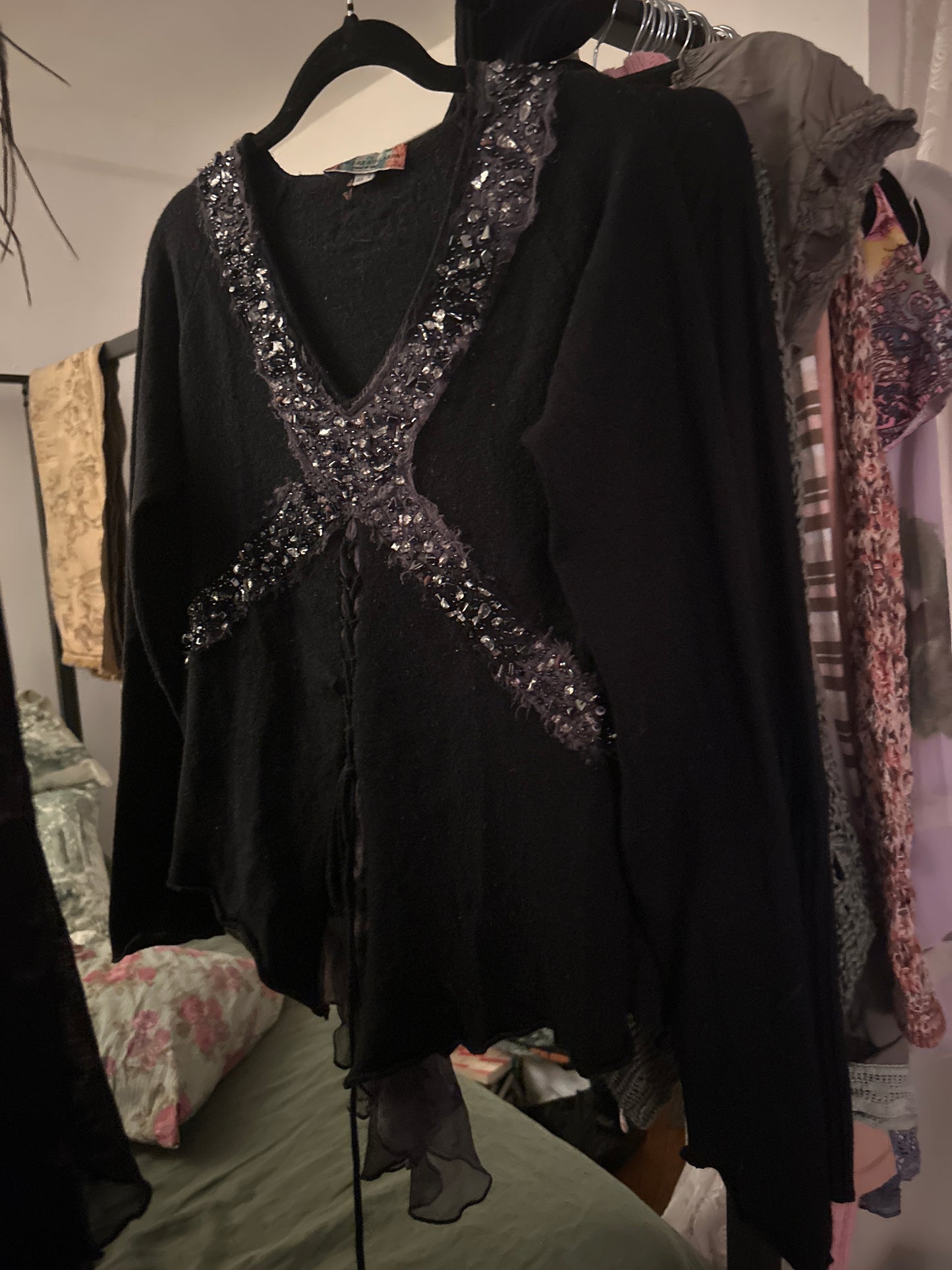 Roberta scarpa sequin black sweater