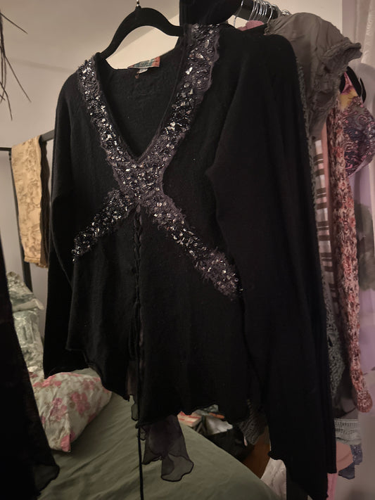 Roberta scarpa sequin black sweater