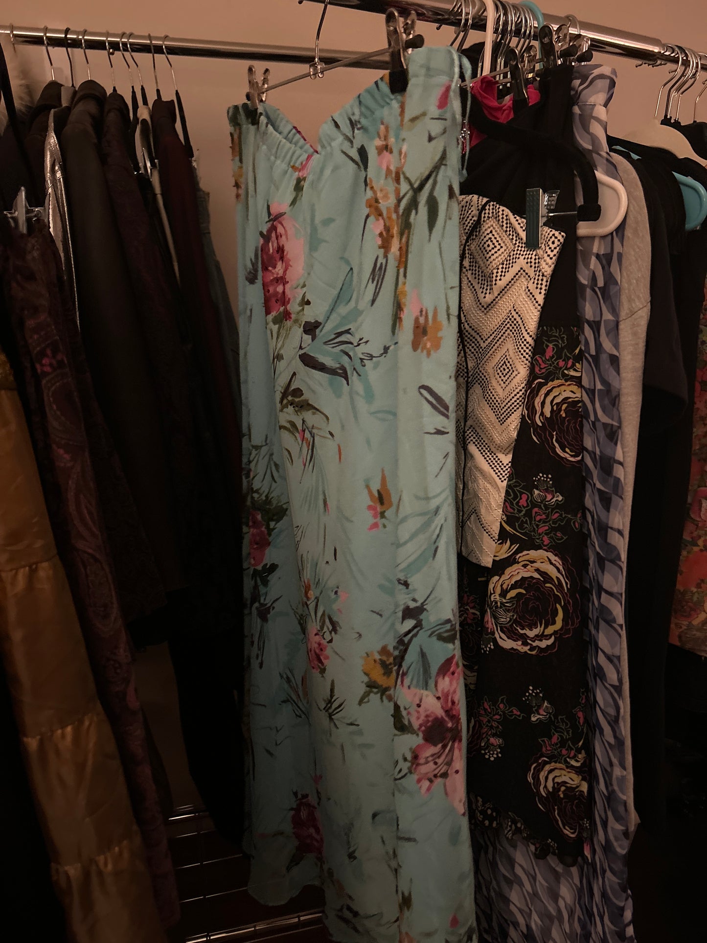 Teal floral maxi skirt