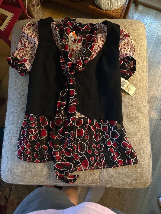 INC blazer vest/blouse combo