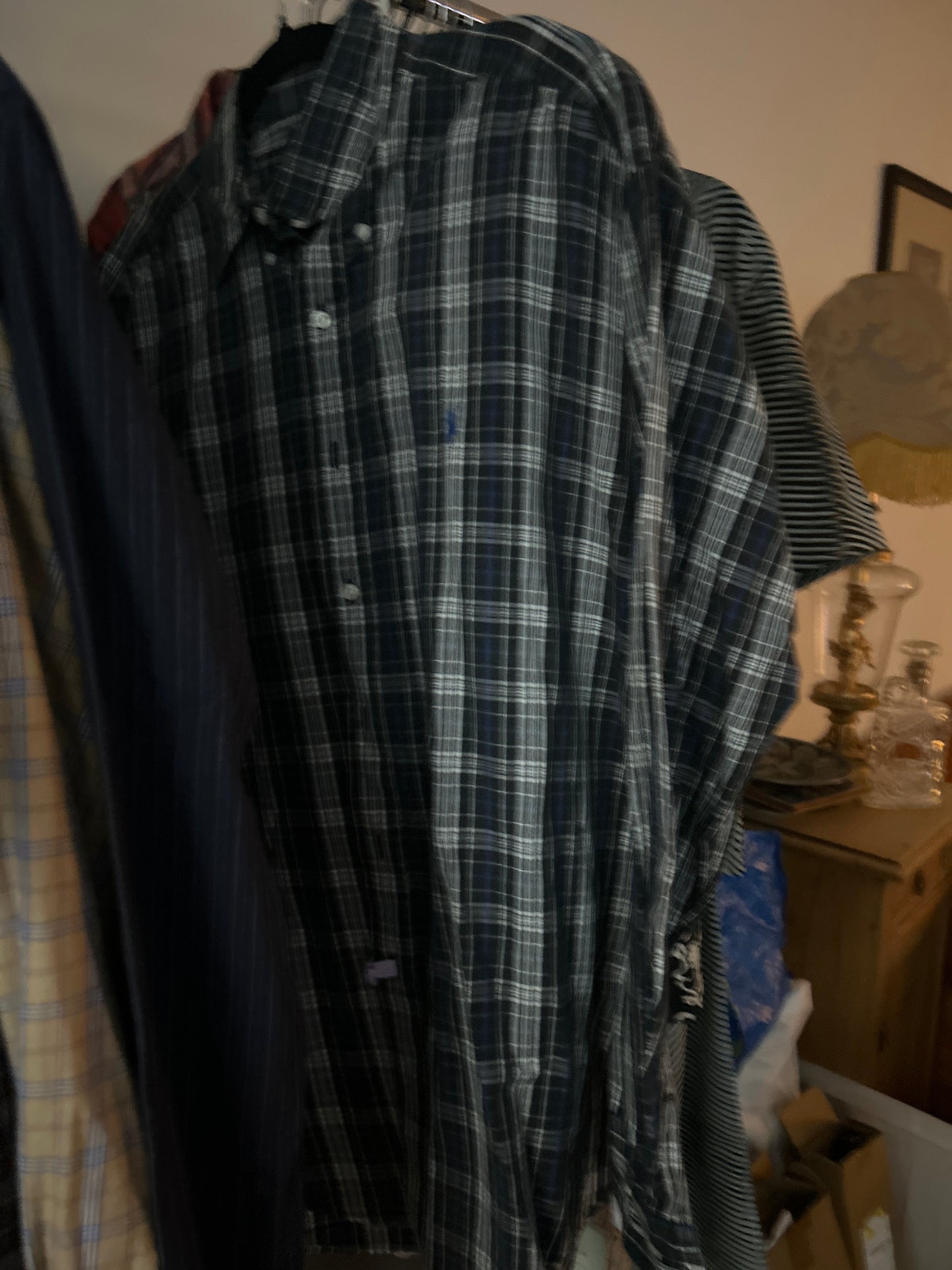 Ralph Lauren black and navy button up