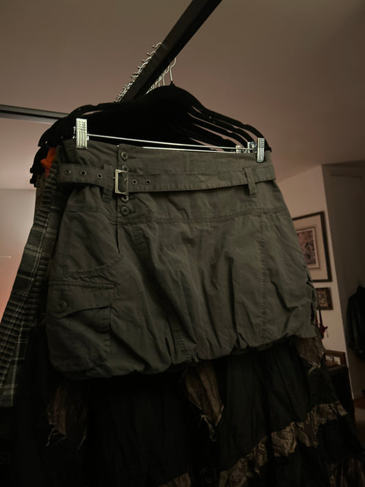 Japan army green bubble skirt 0150CC