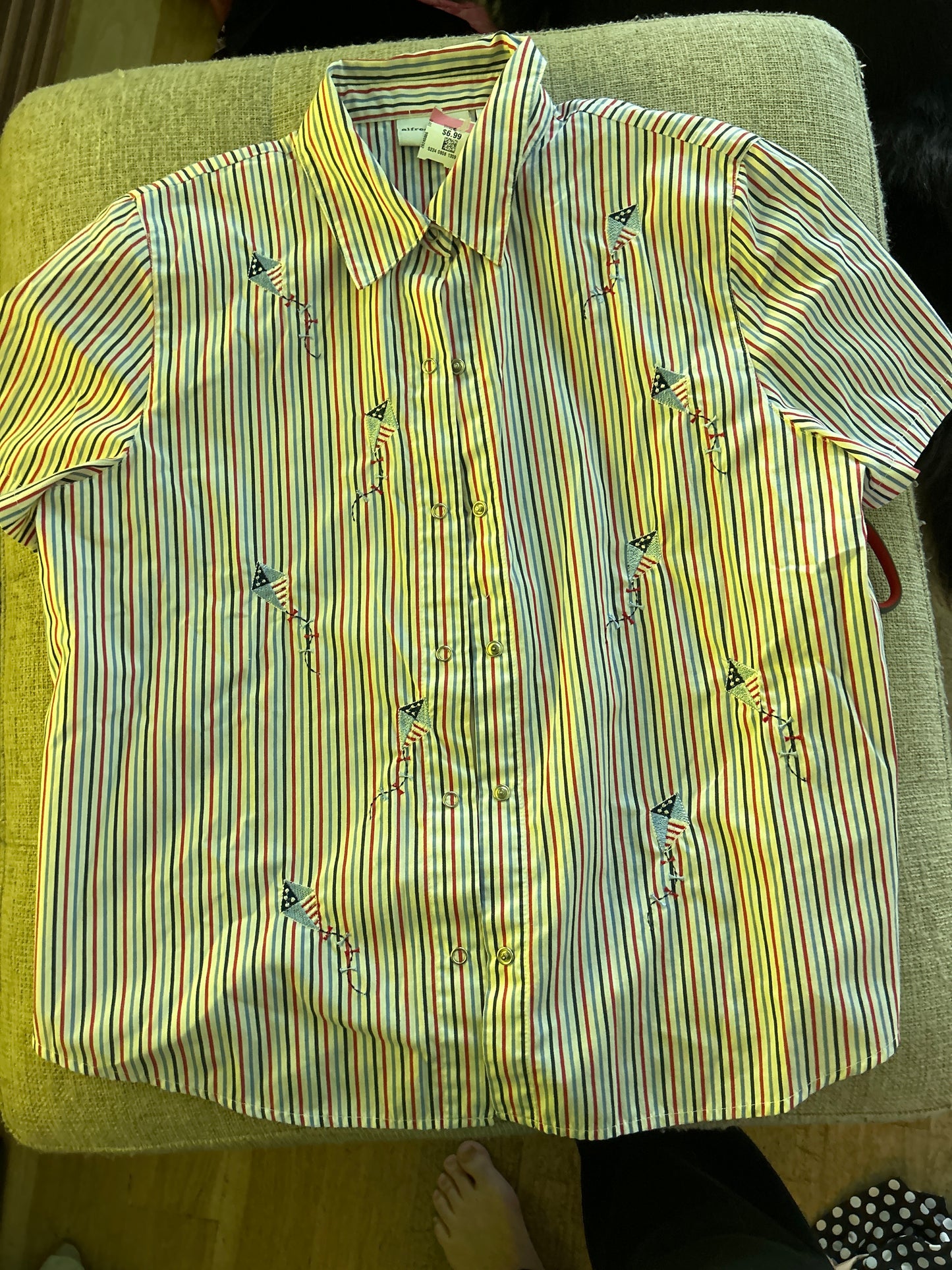 Striped shirt with kites