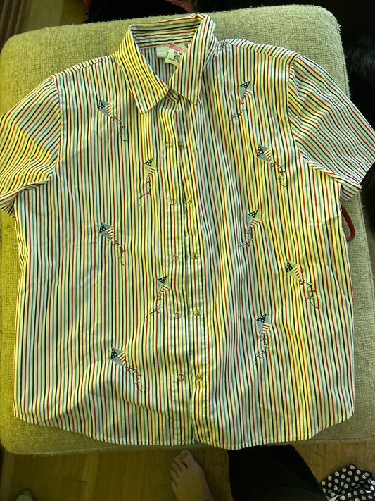 Striped shirt with kites