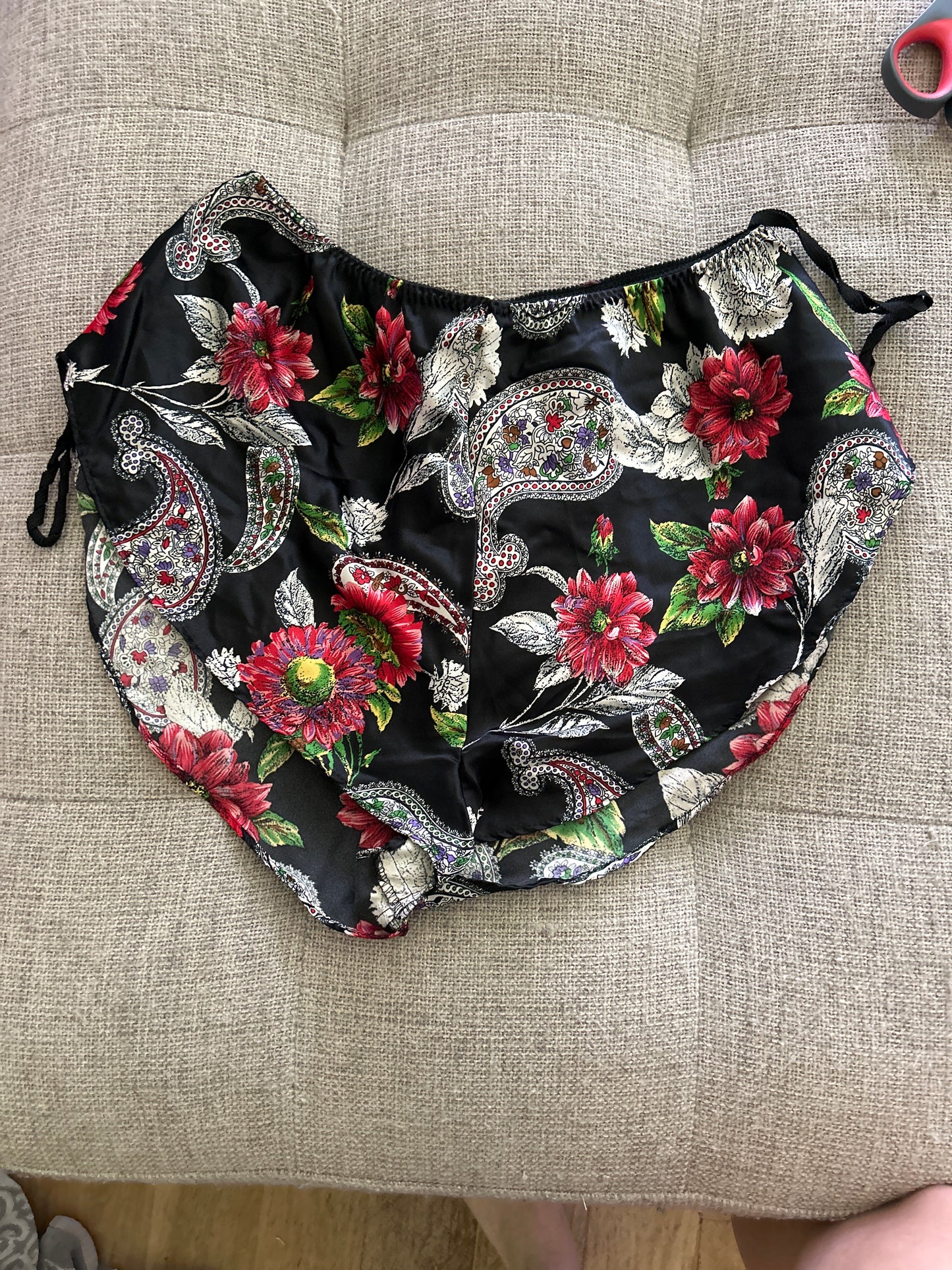 Paisley/floral slip shorts